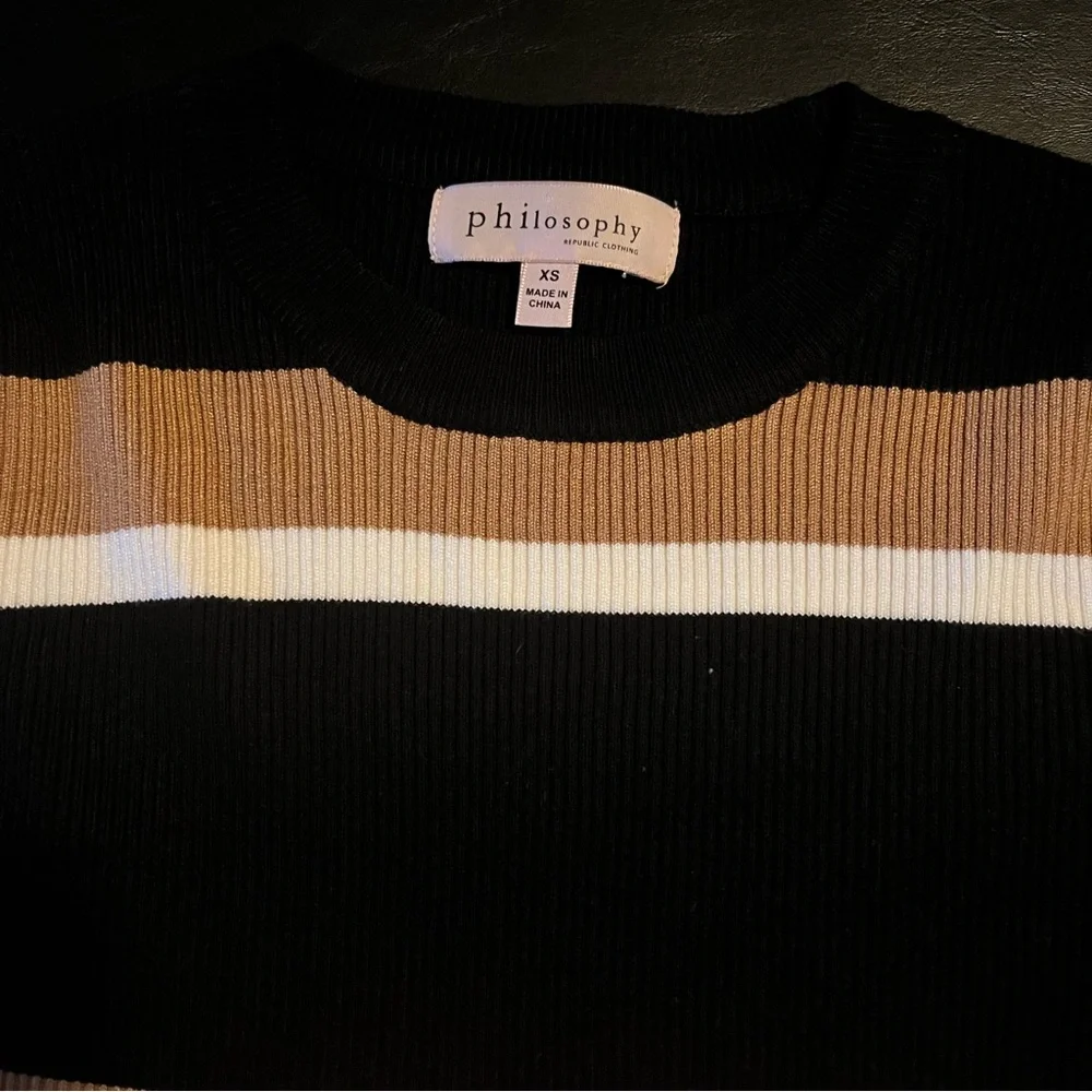 Striped Black and Tan sweater top